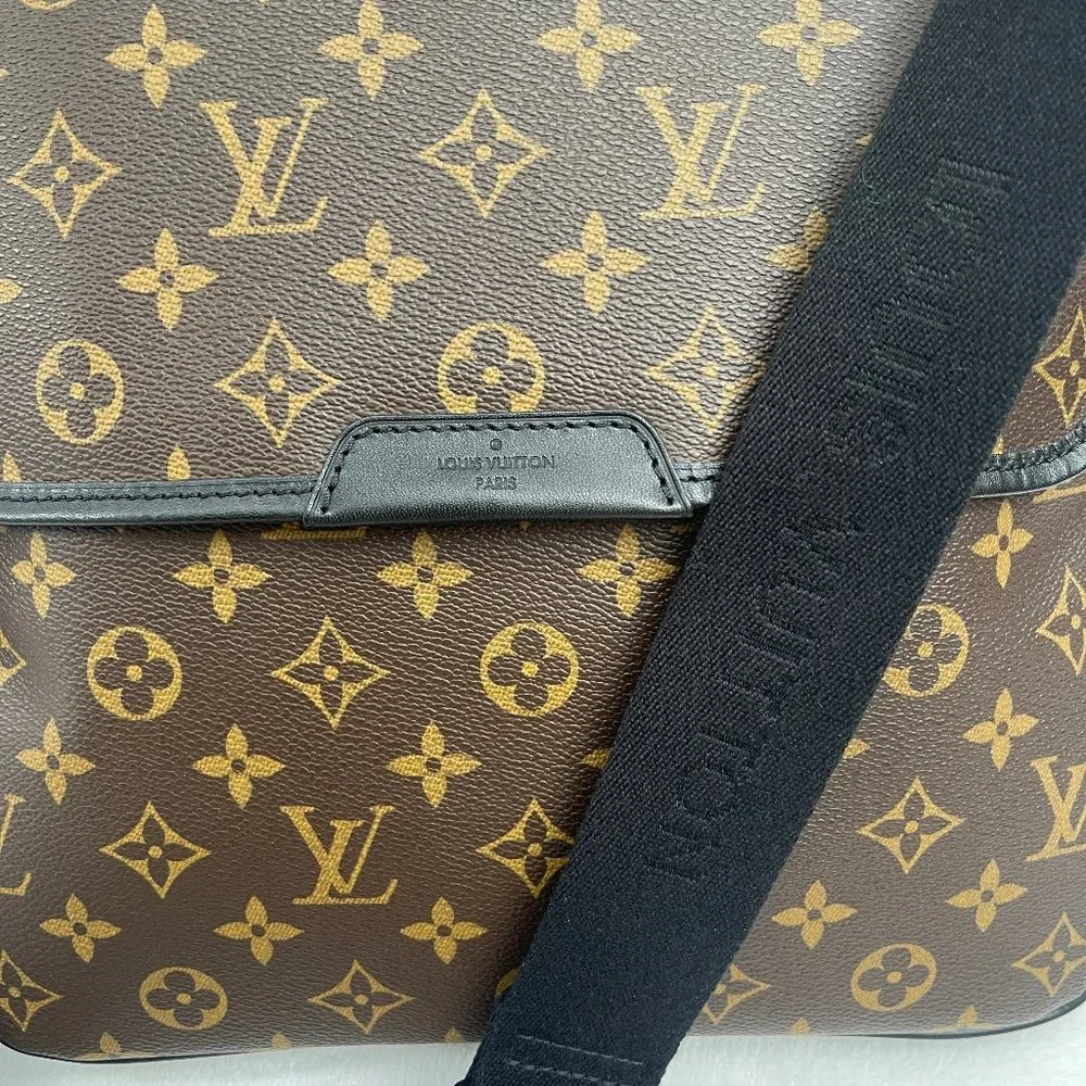 New Auc Louis Vuitton Monogram Macassar Canvas Bass MM Messenger/crossbody Bag